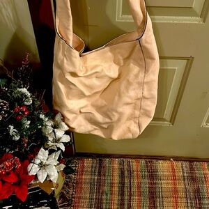 Pink leather boho bag.